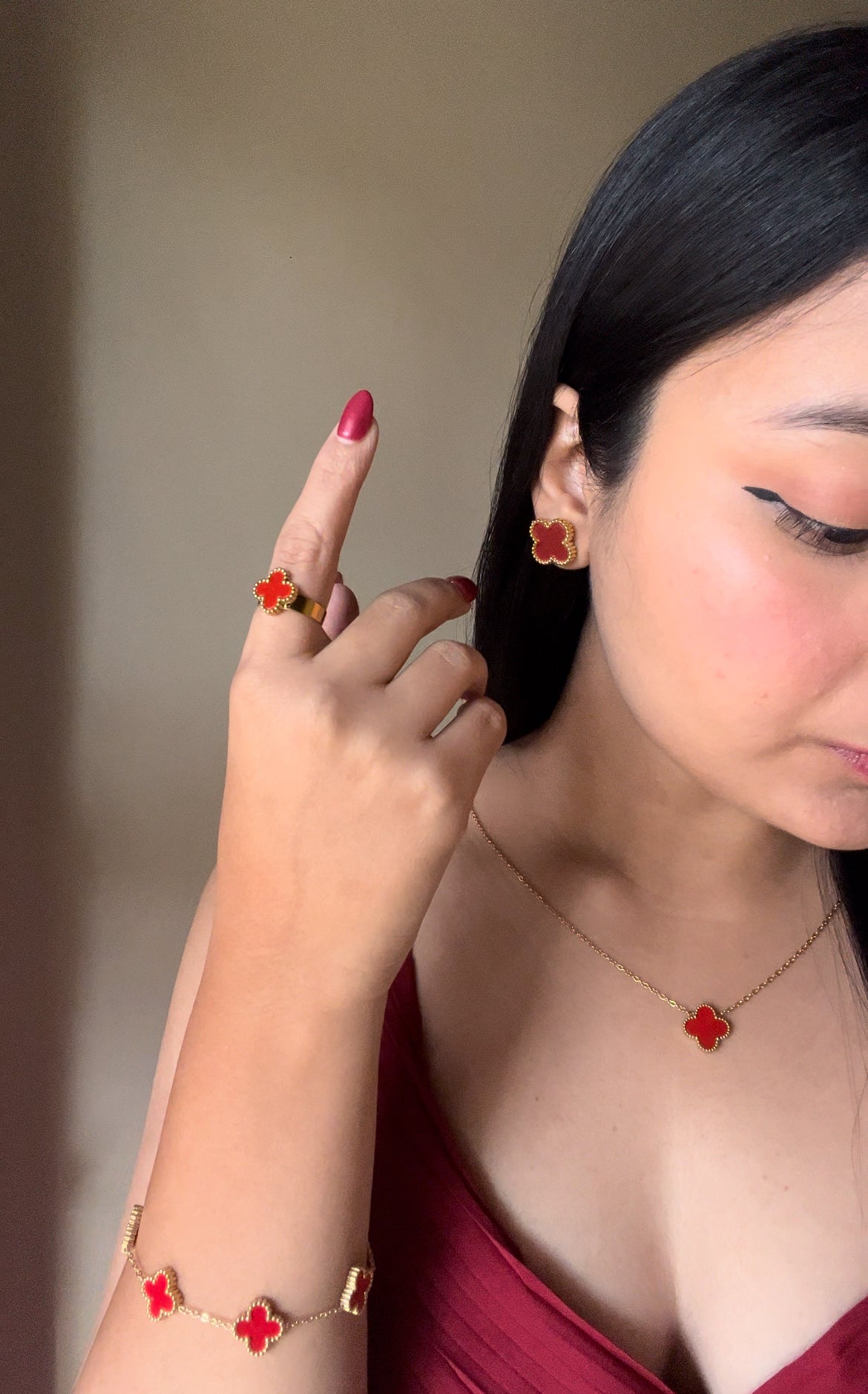 Red Clover Premium Waterproof Jewellery  set