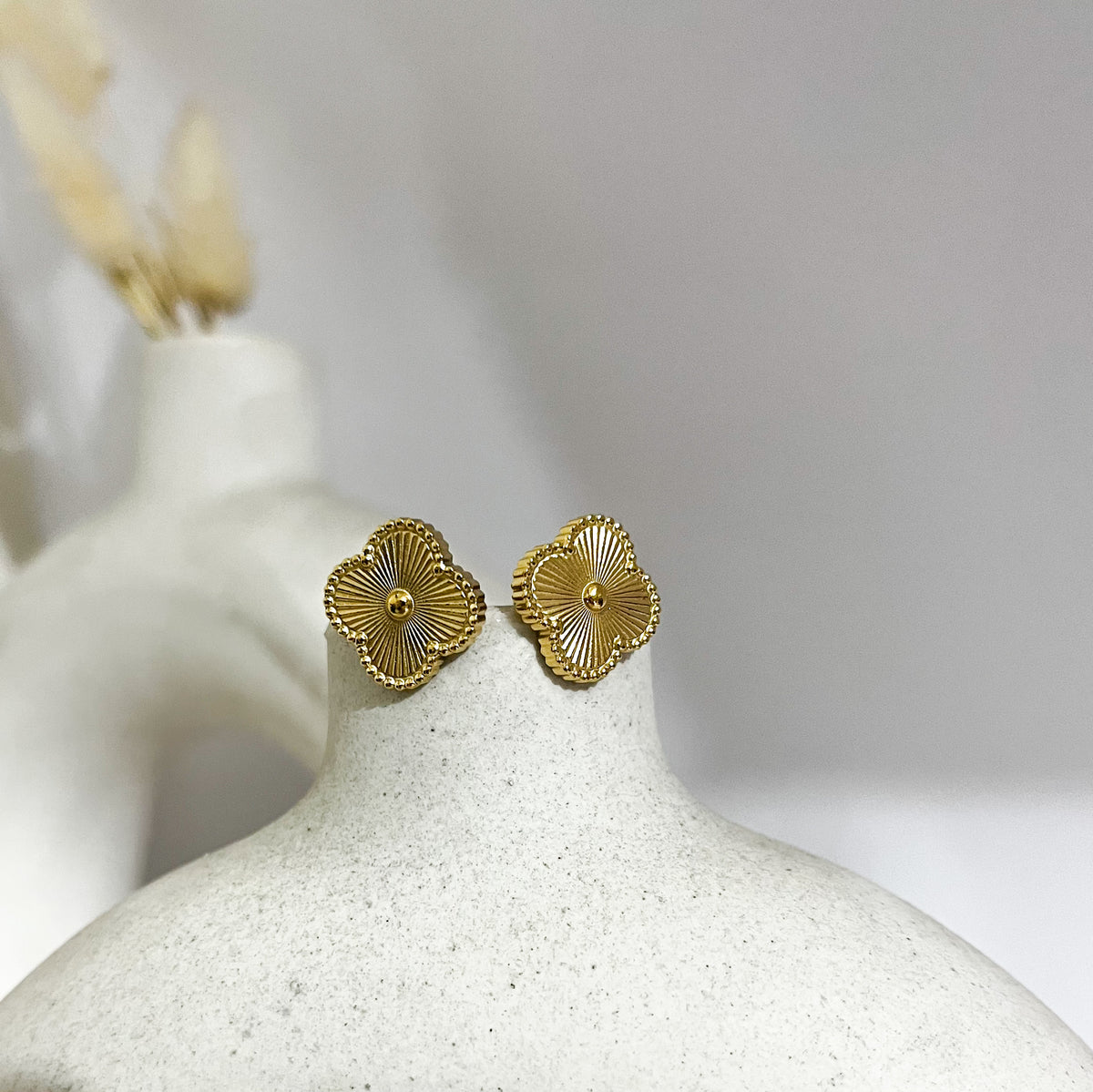 Gold Clover  Studs