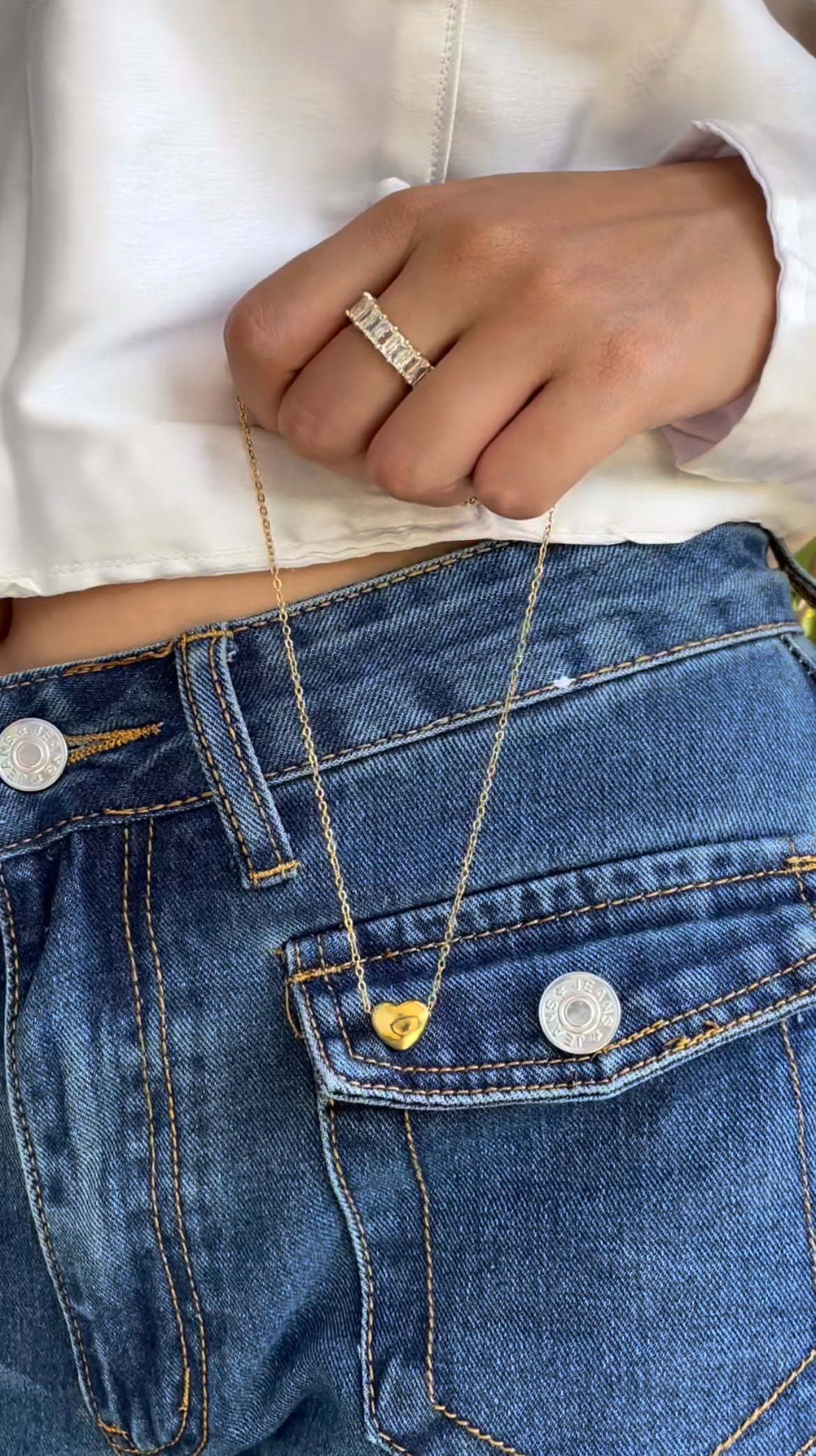 18 k Gold Plated Minimal Heart Necklace