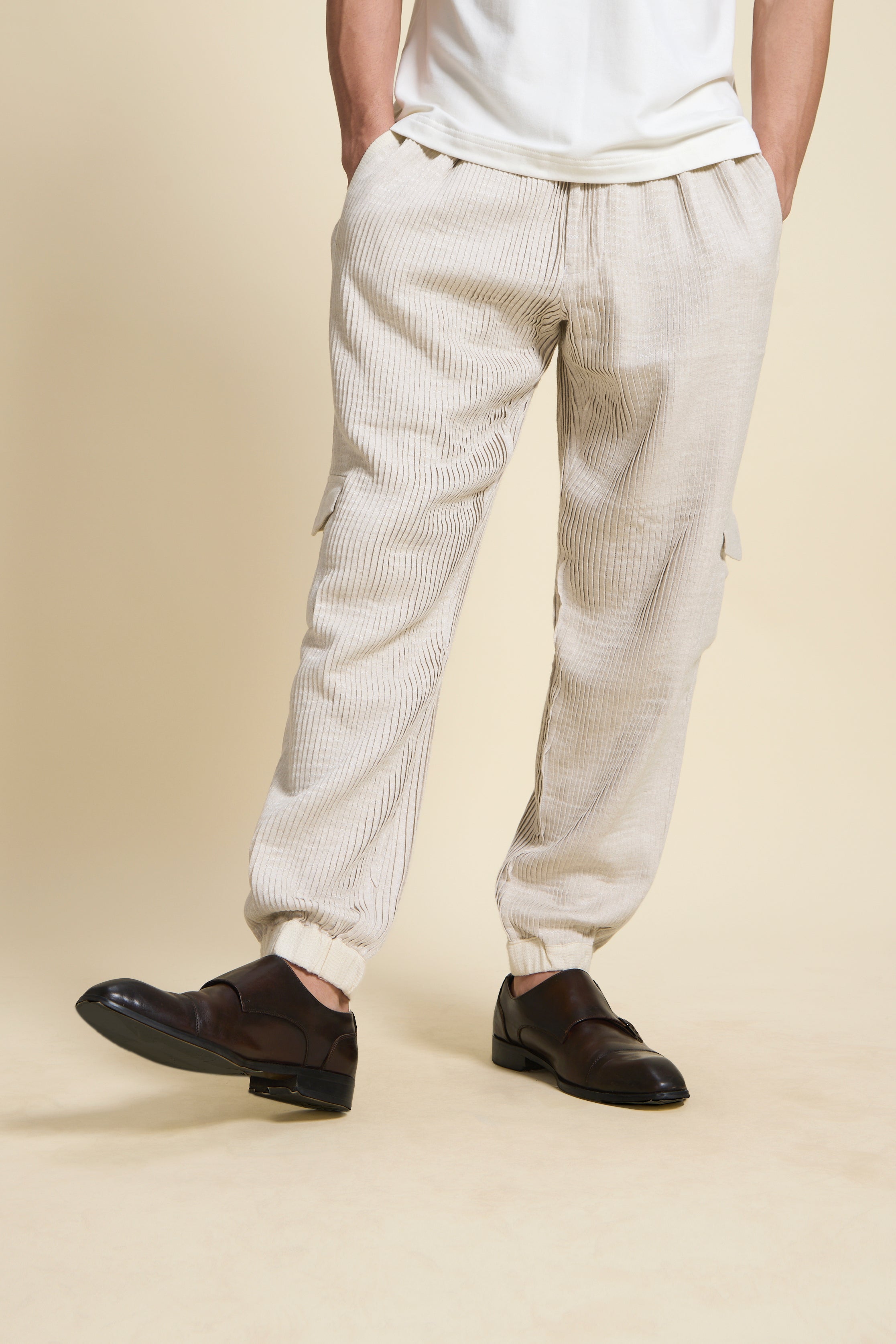 Ivory Hand - Pleated Joggers