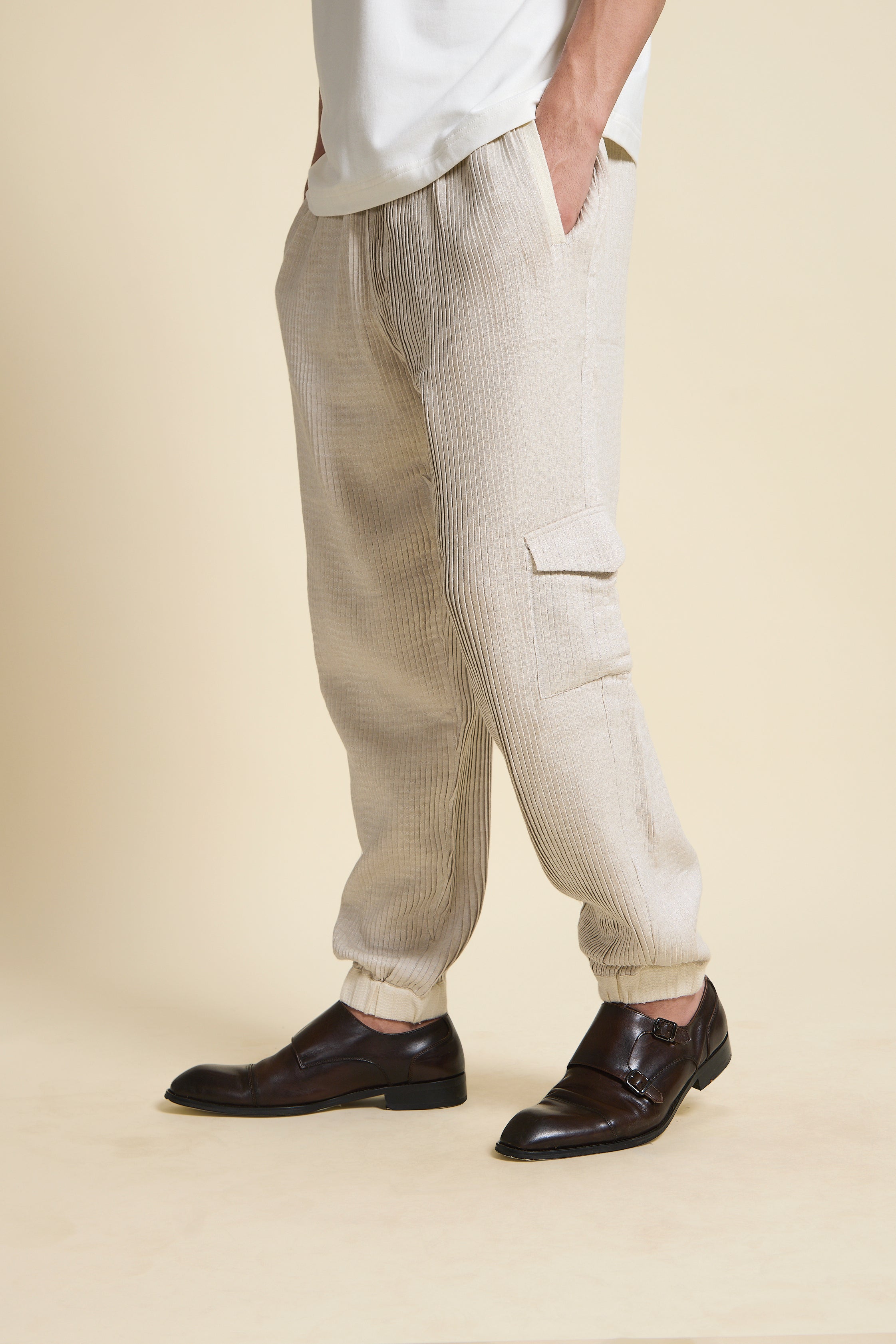 Ivory Hand - Pleated Joggers