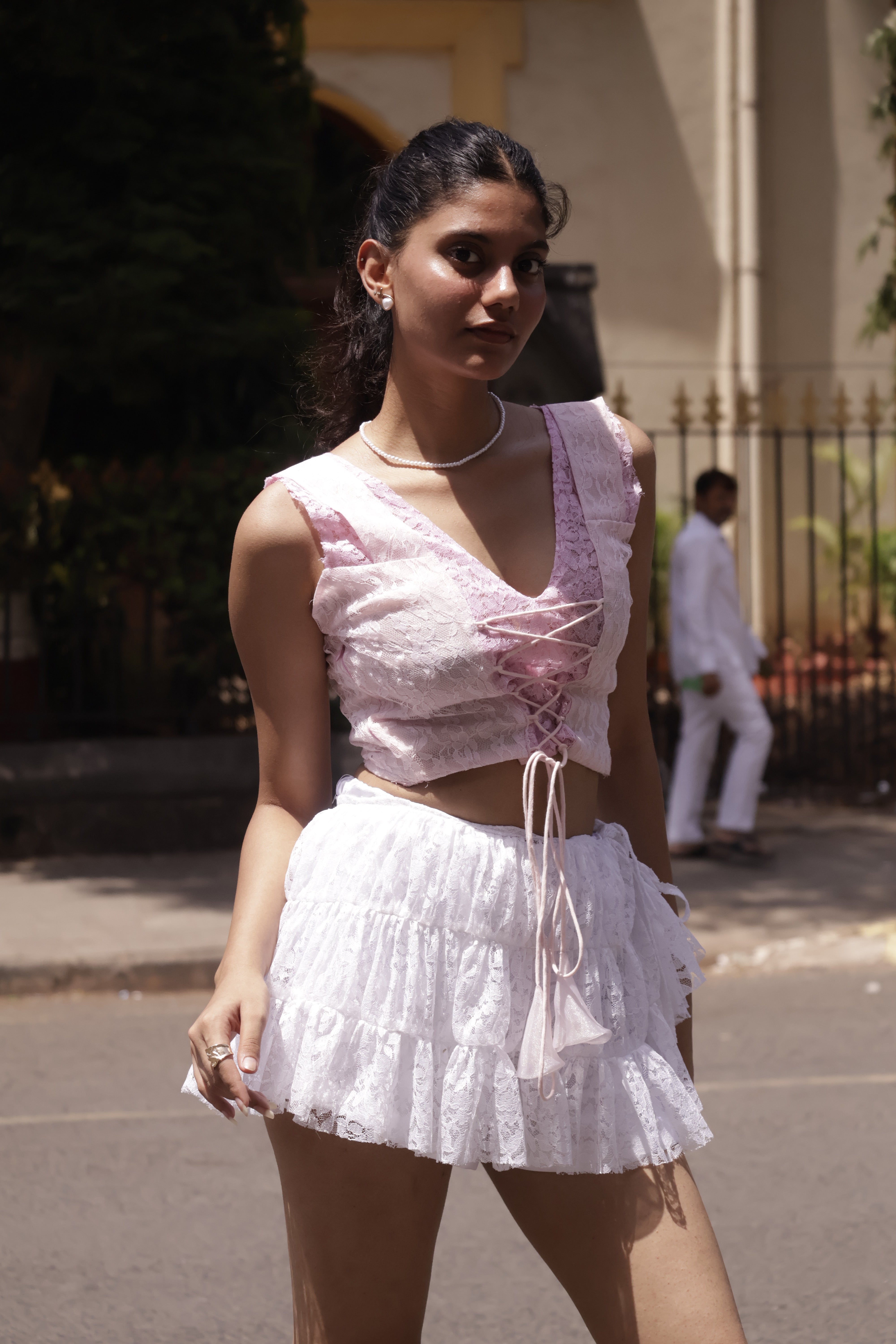 Petal Lace-Up Top