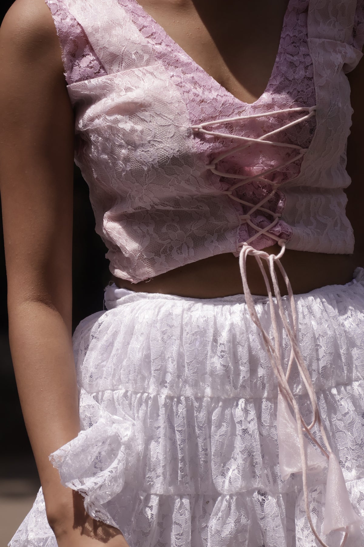 Petal Lace-Up Top