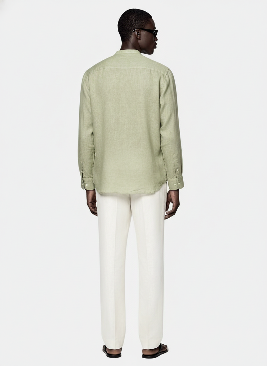 100% Linen Kurta Olive