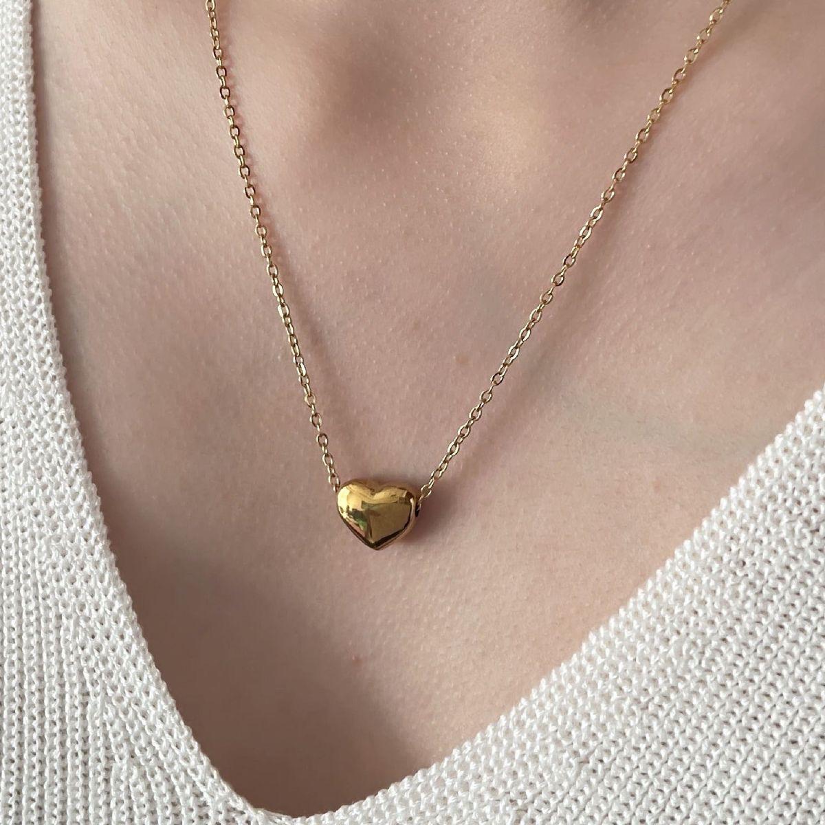 18 k Gold Plated Minimal Heart Necklace