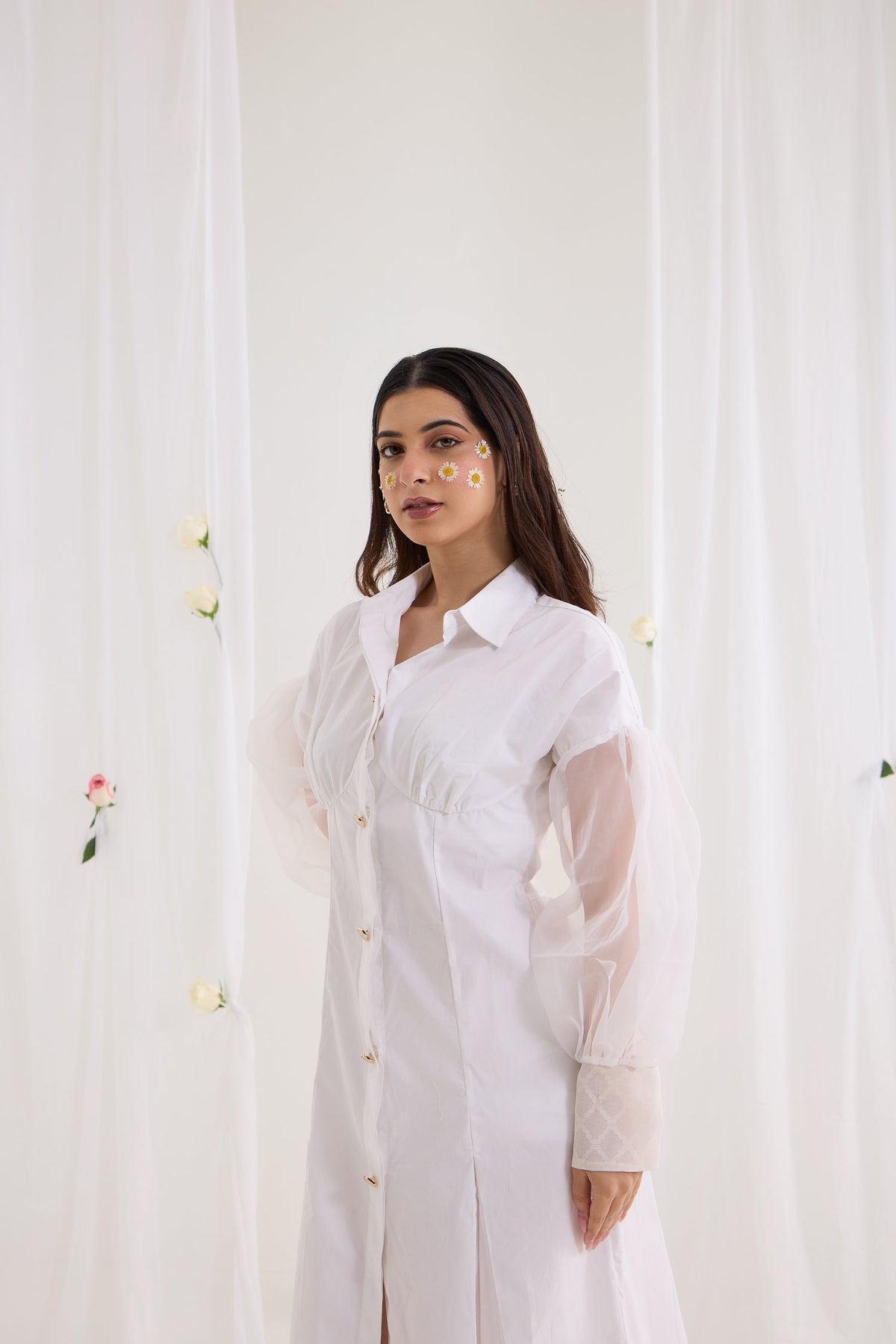 Veiled Shirt Dress