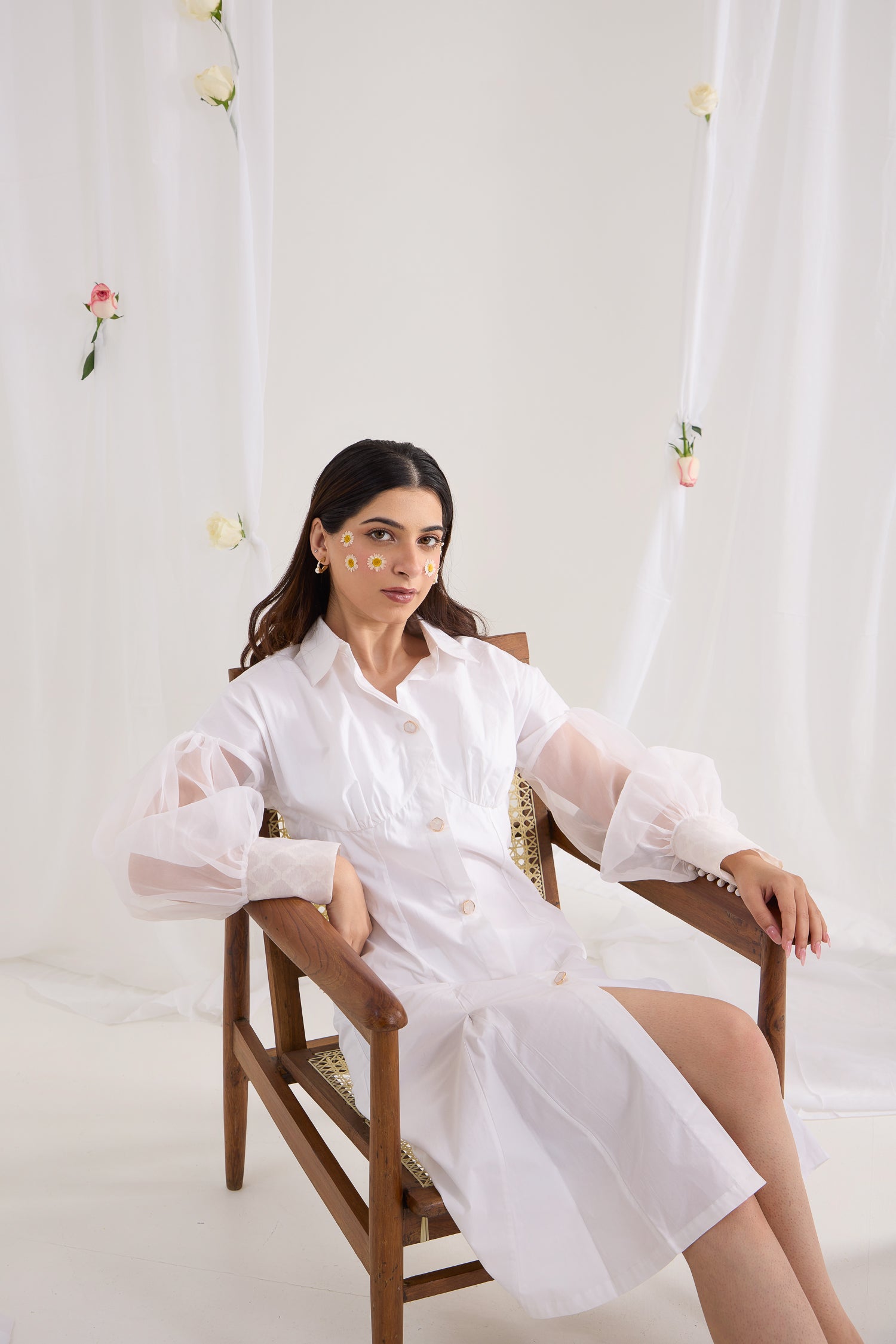 Veiled Shirt Dress