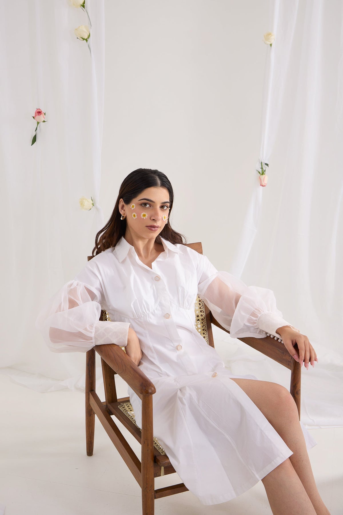 Veiled Shirt Dress