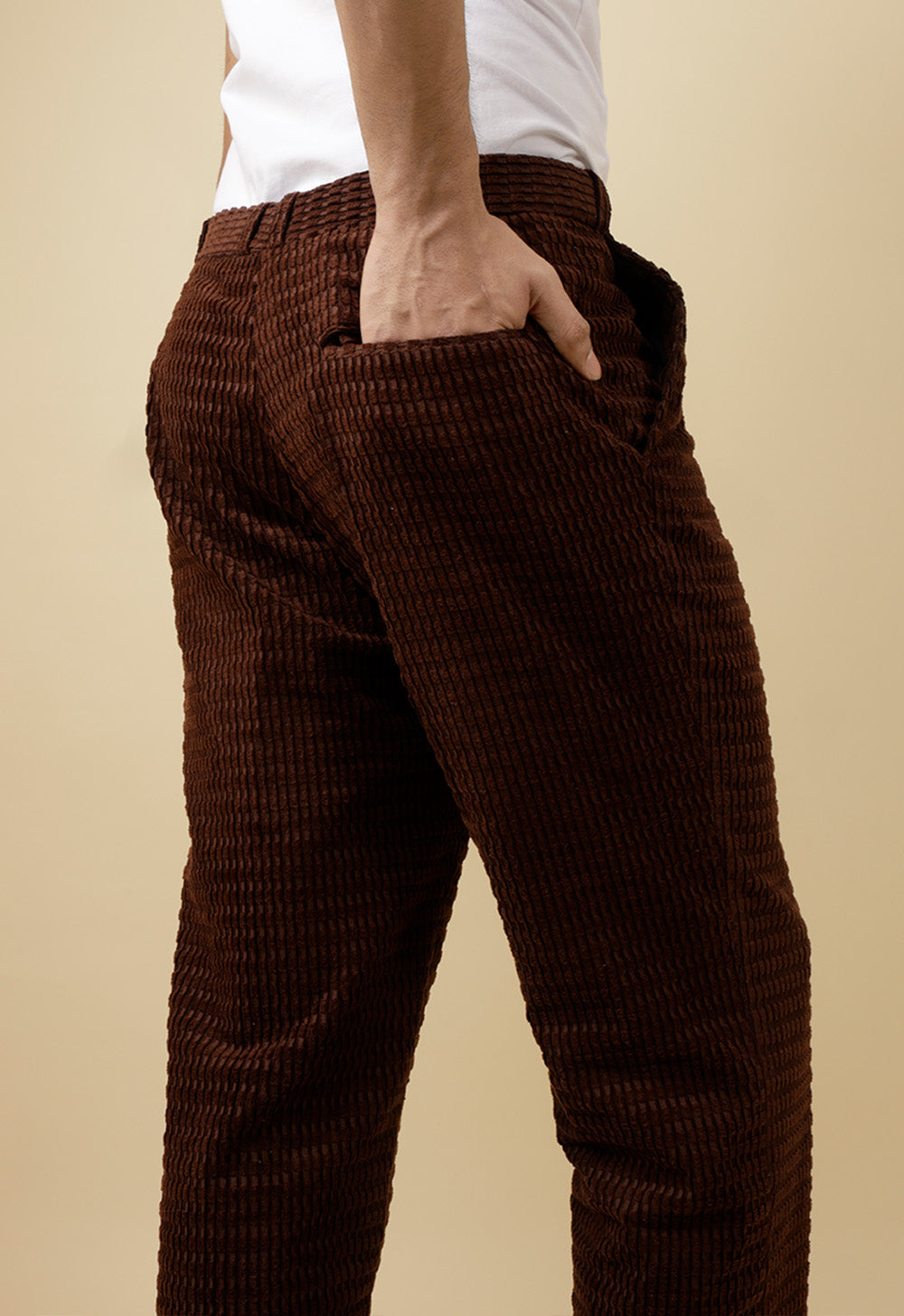 Burnt brown textured Pants