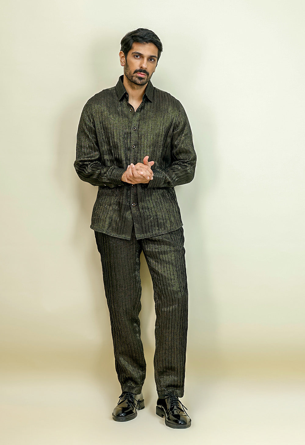 Pleated Shimmer Shirts