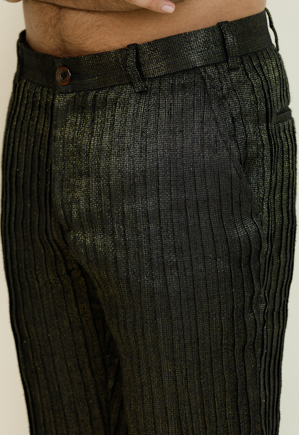 Pleated Shimmer Pants