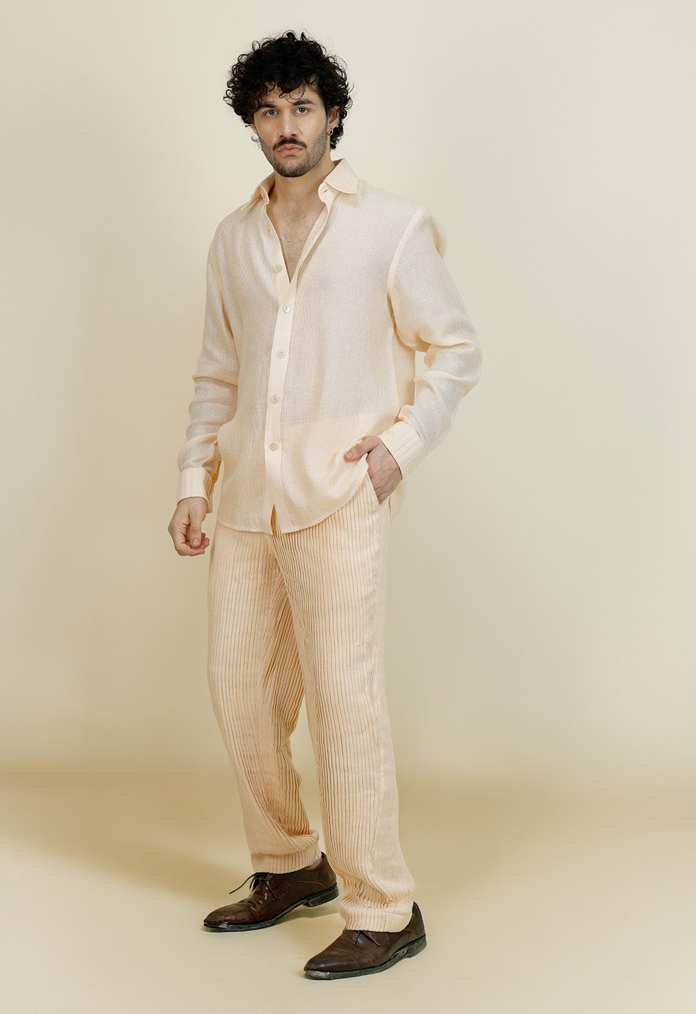 Peach Linen Shirt