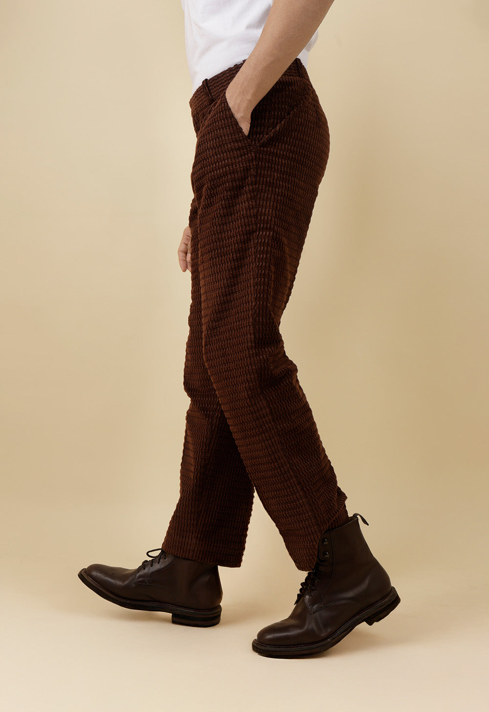 Burnt brown textured Pants