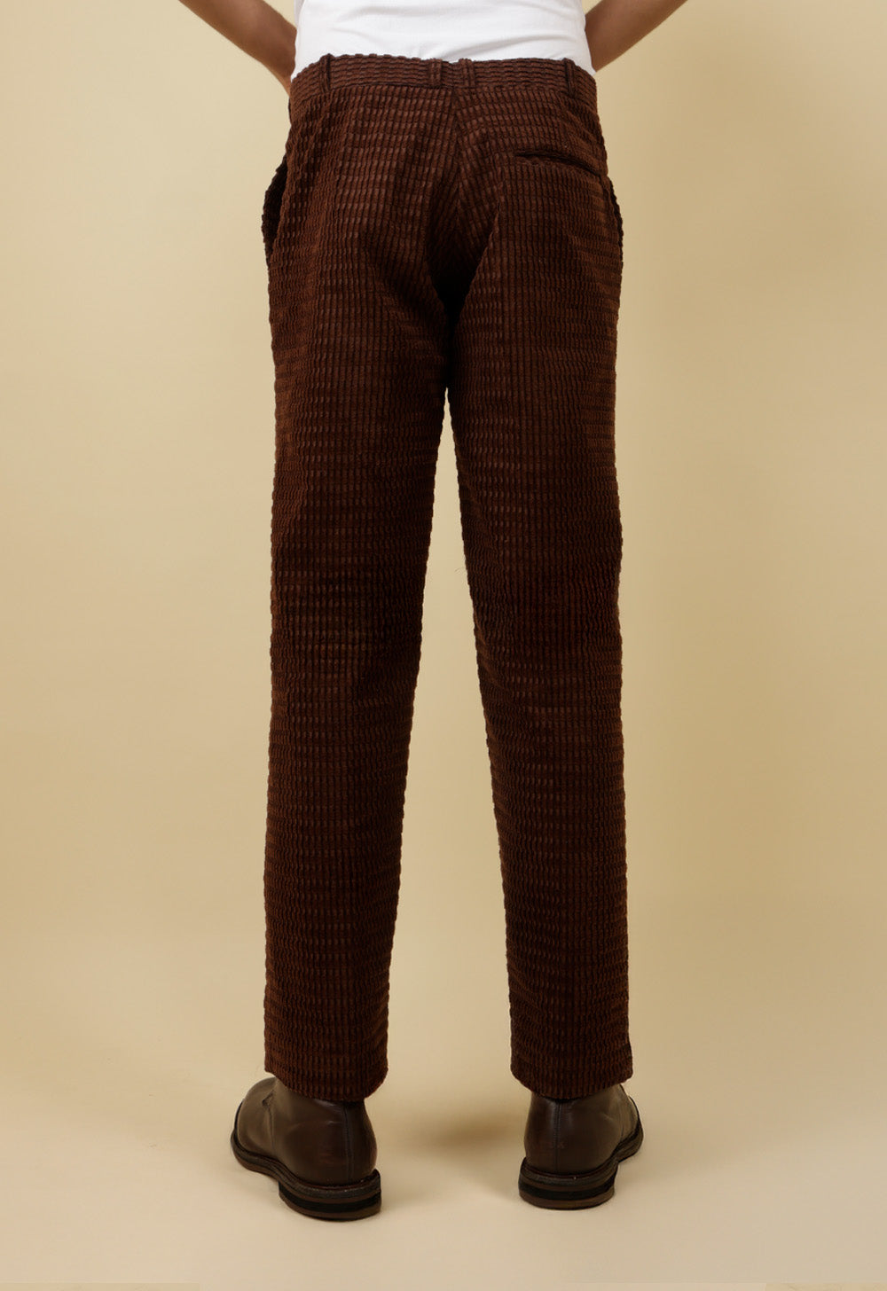 Burnt brown textured Pants