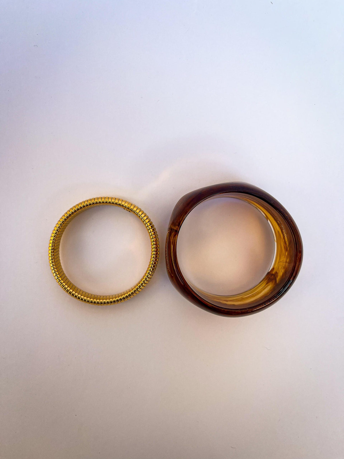 Brown Resin & Gold Waterproof Bangles