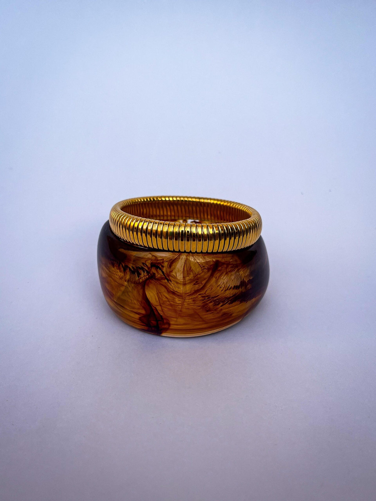 Brown Resin & Gold Waterproof Bangles