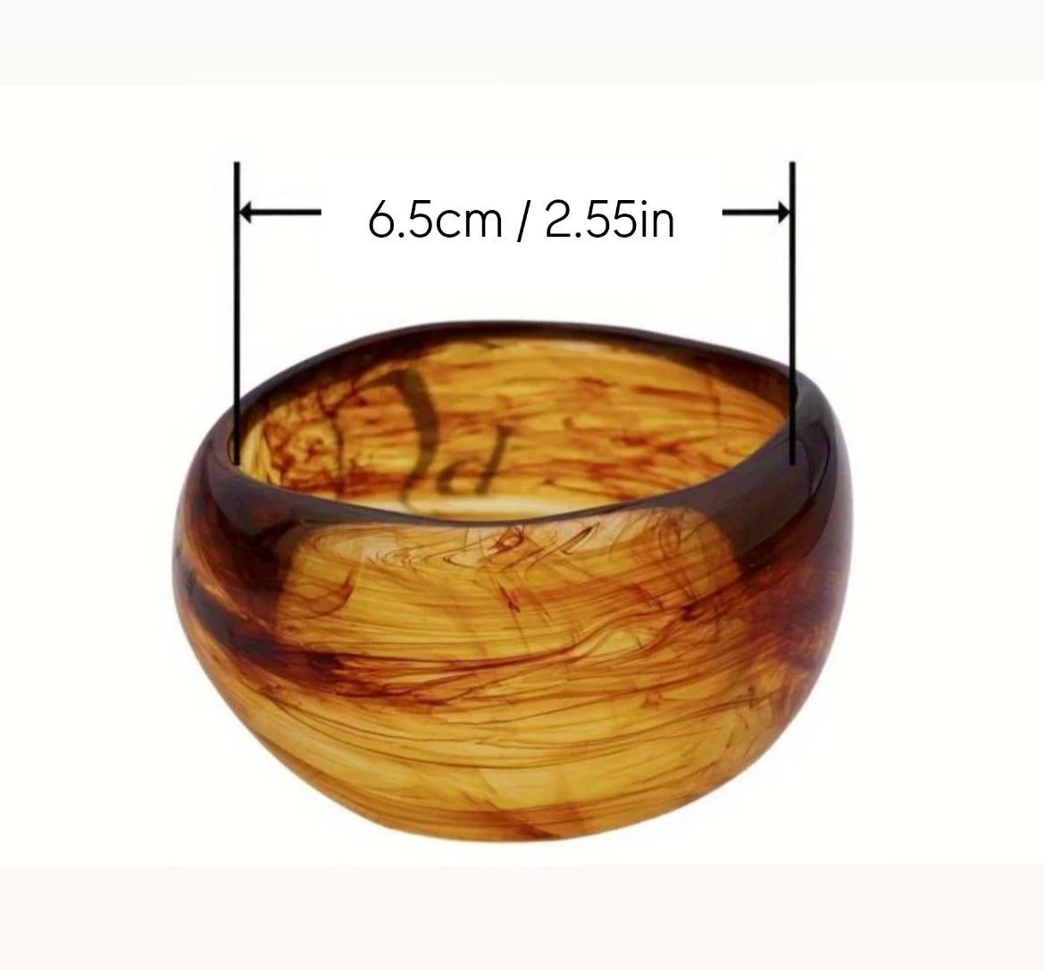Brown Resin & Gold Waterproof Bangles