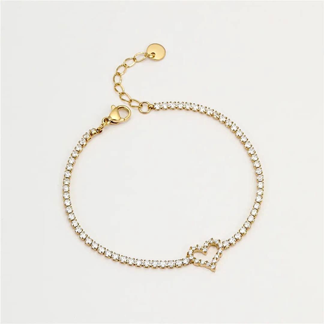Heart Tennis Bracelet