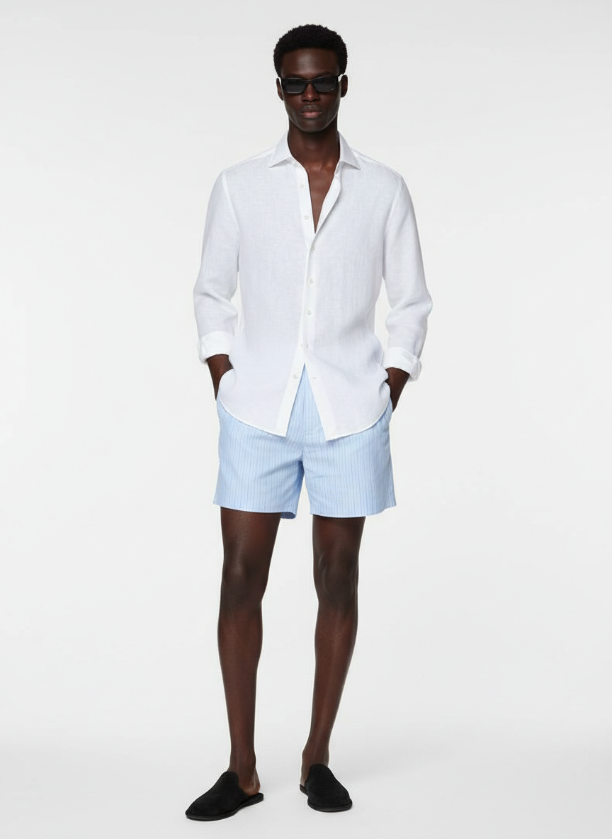 100% Linen Shirt White