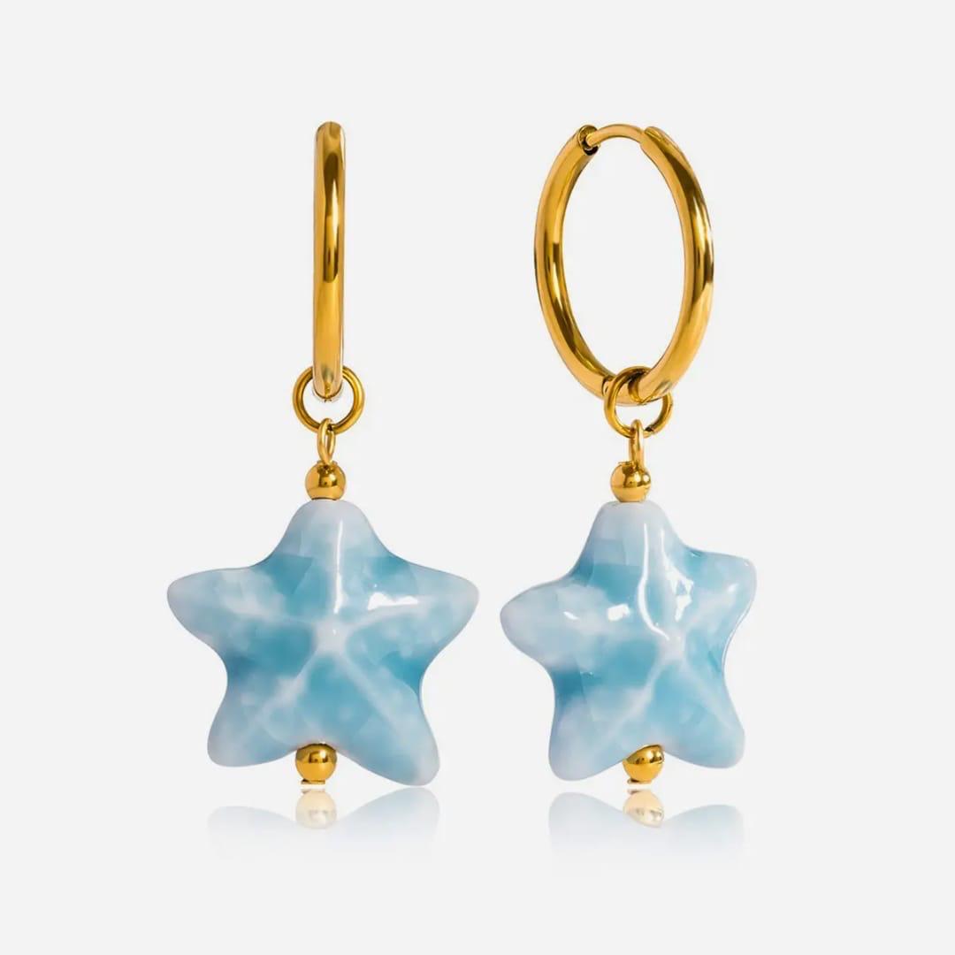 Baby Blue Star Waterproof Earrings
