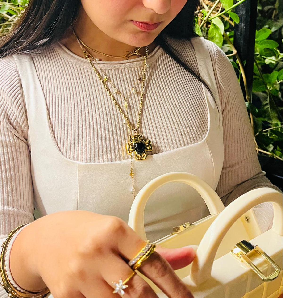 Pearl Tassels Drop Necklace