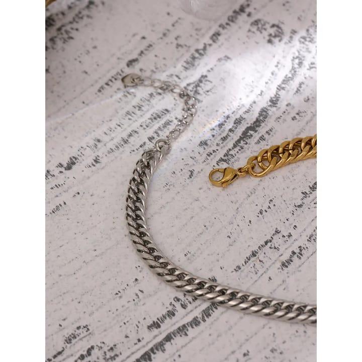 Statement Chain Mixed Metal Waterproof Necklace