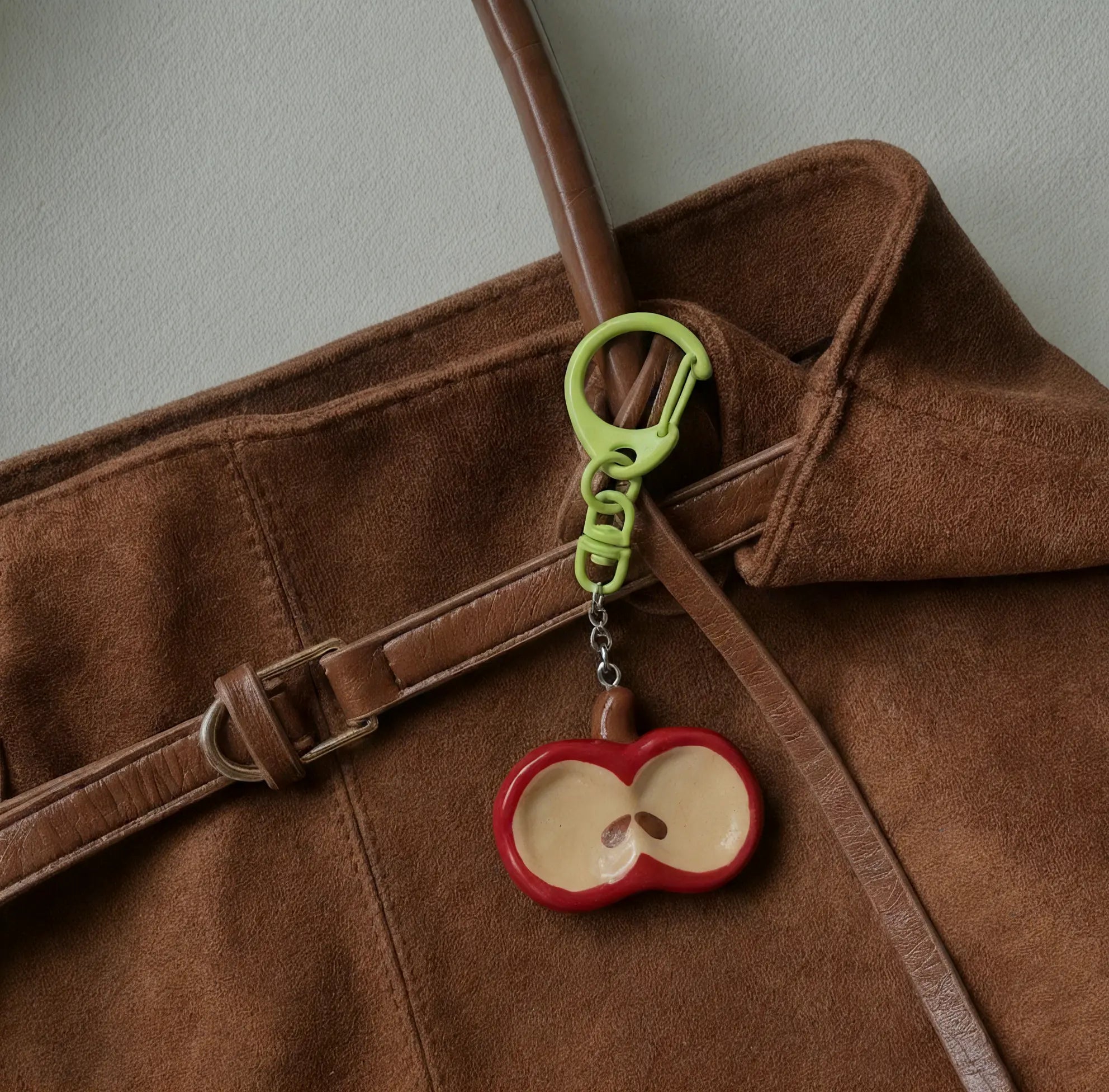 Cute Clay Apple Worry Stone Keychain🍎