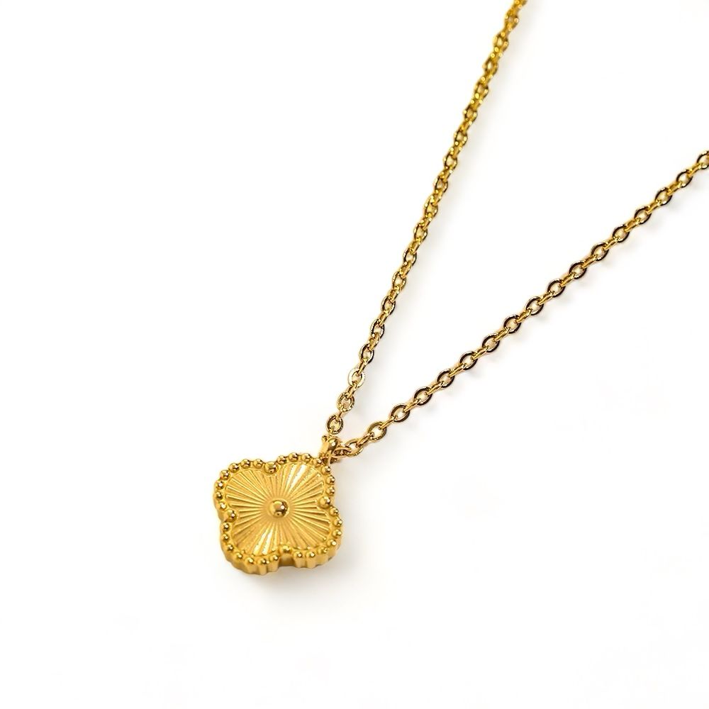 Gold Clover Pendant  Necklace