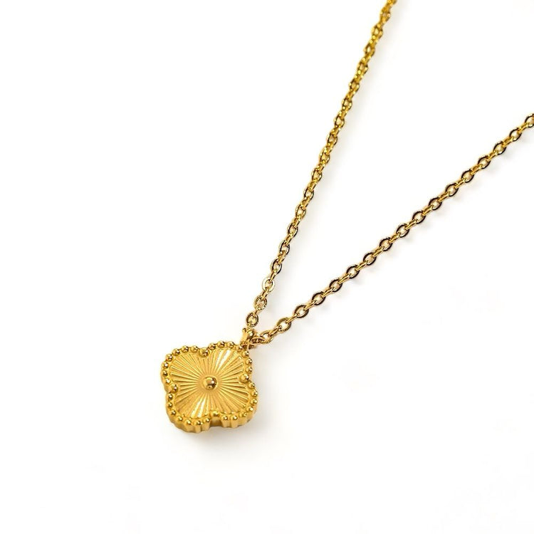 Gold Clover Pendant  Necklace