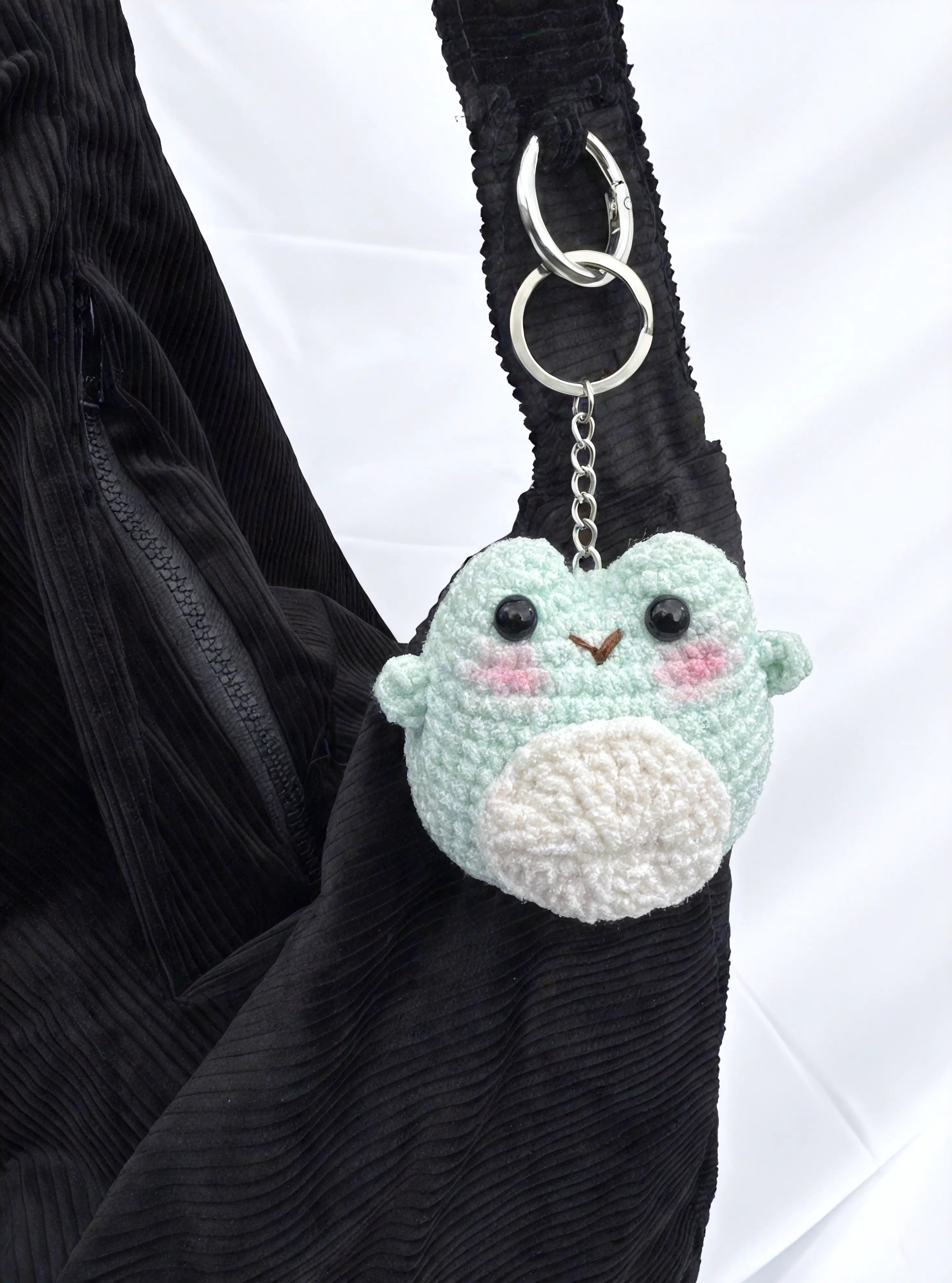 Cute frogy Crochet  Bag charm