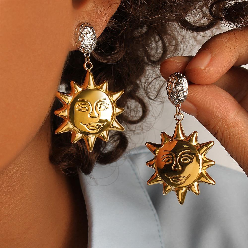 Sun Mixed Metals Waterproof Earrings