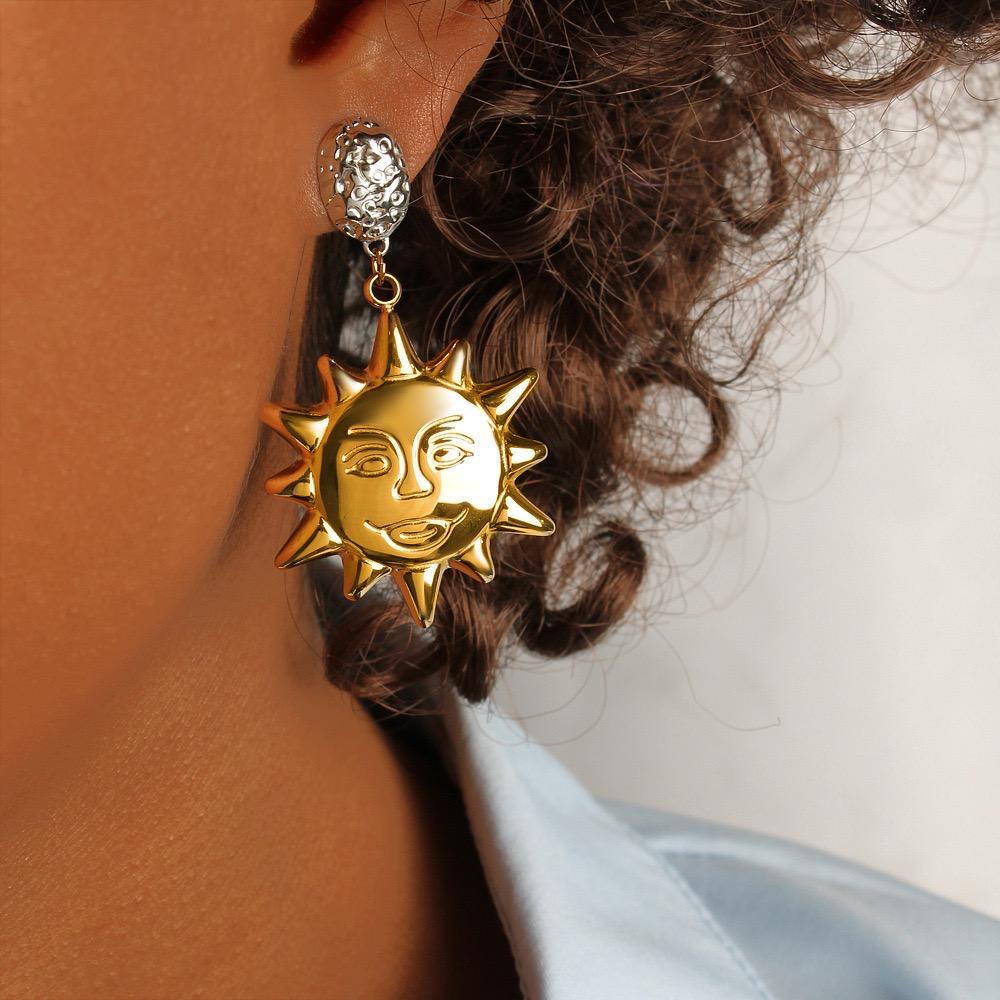 Sun Mixed Metals Waterproof Earrings