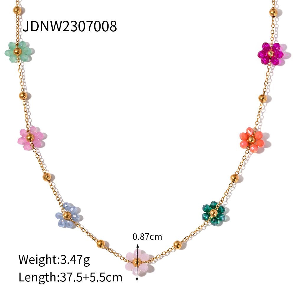 Multicolored Flower Necklace