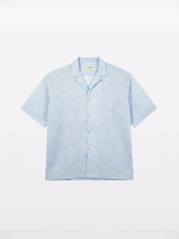 Sky Blue Cuban Collar Shirt