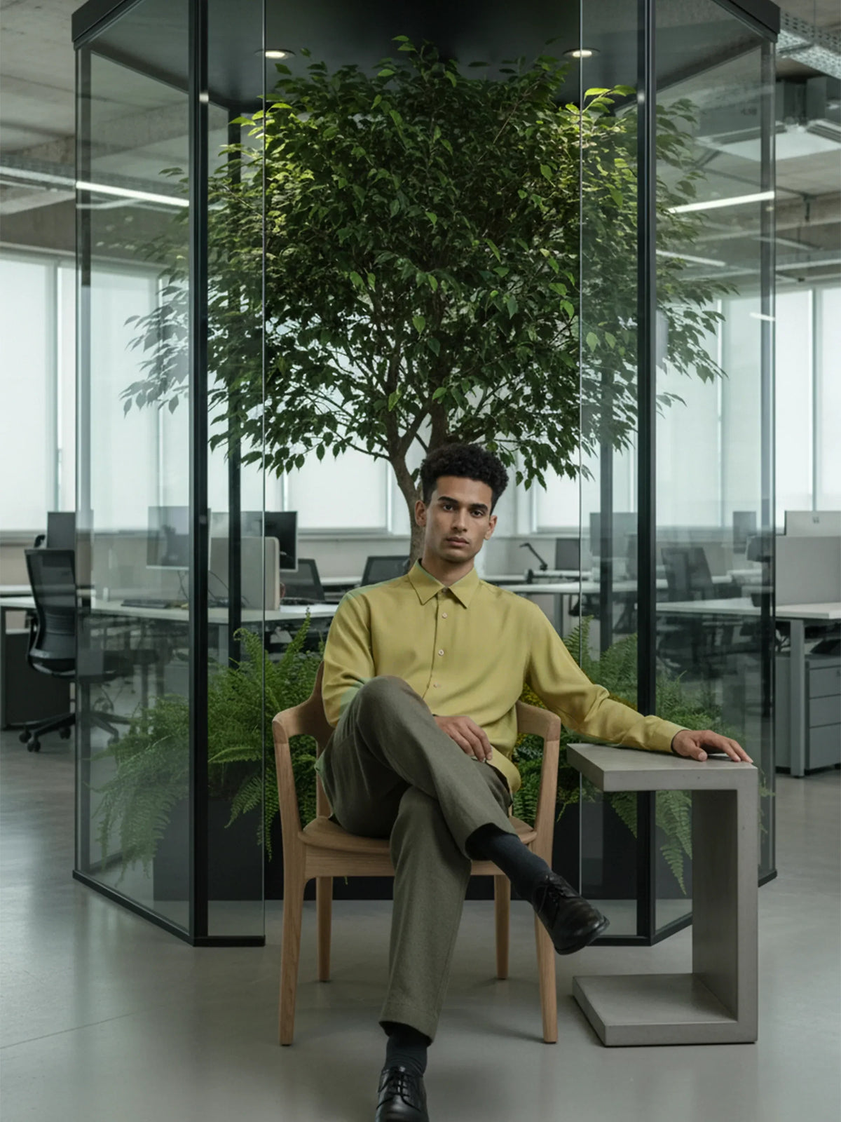 The Studio Shirt Men Sage Green