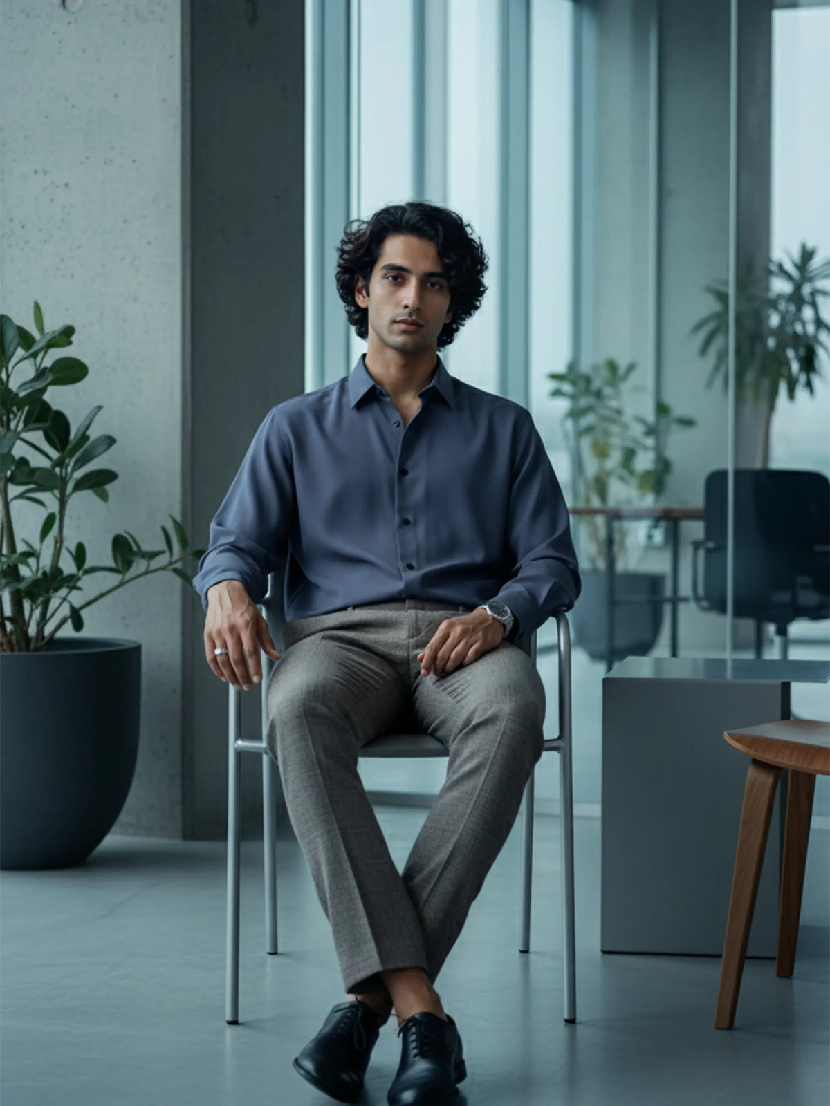 The Studio Shirt Men Slate Blue - Harper Slein