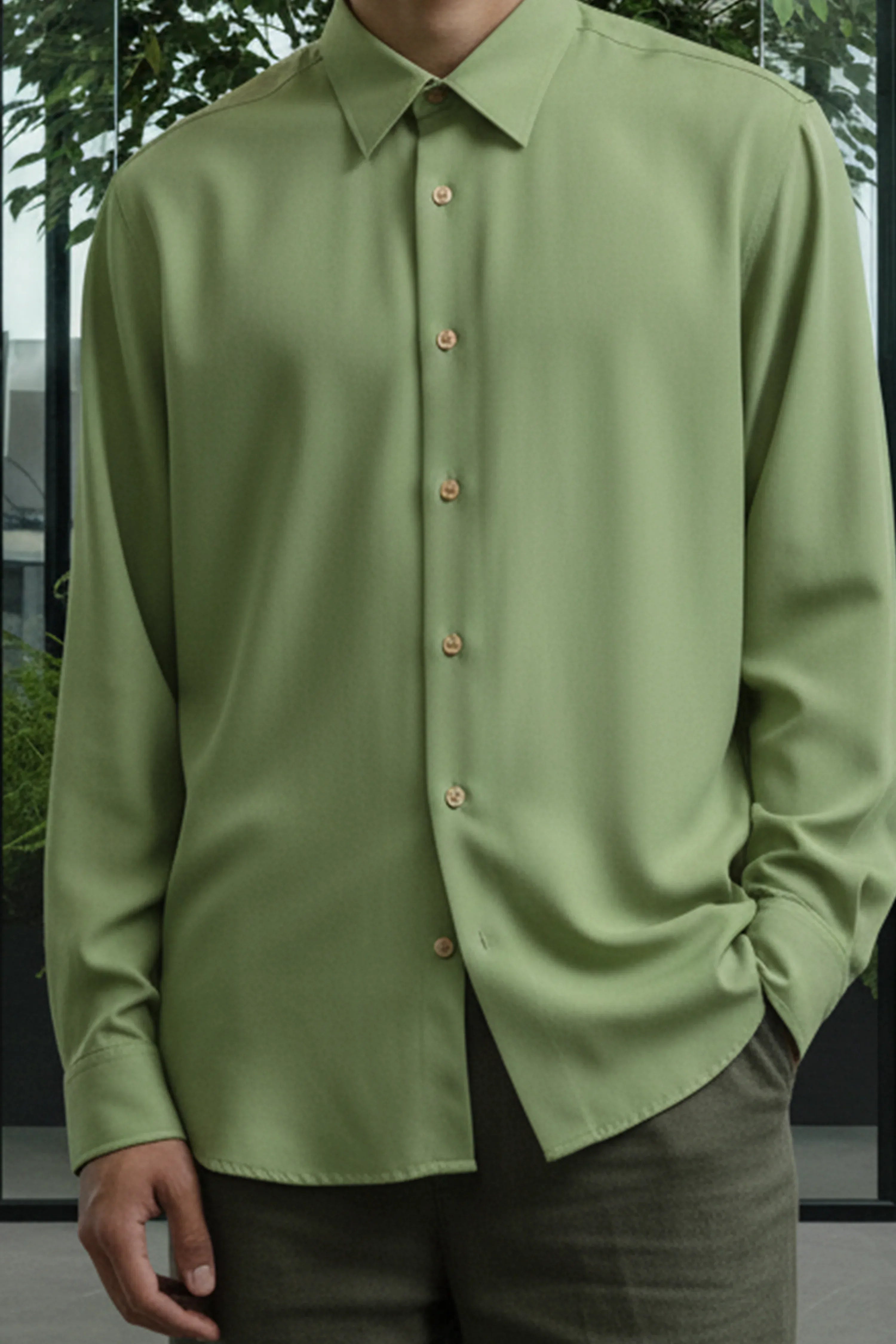 The Studio Shirt Men Sage Green - Harper Slein