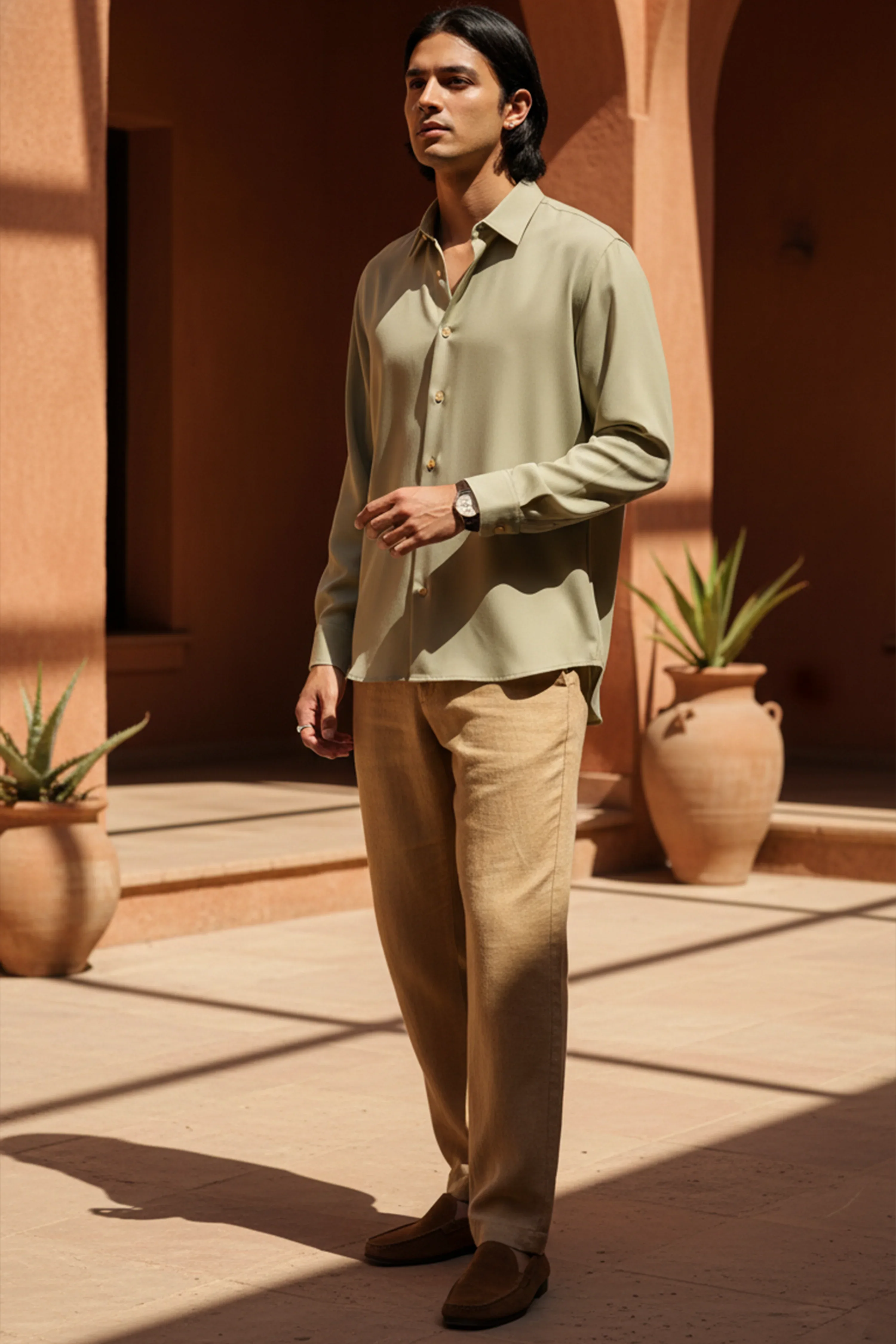 The Studio Shirt Men Sand Beige - Harper Slein