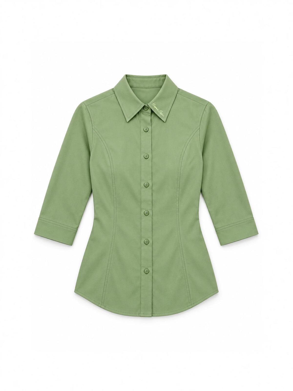 The Studio Shirt Women - Sage Green — front flat lay