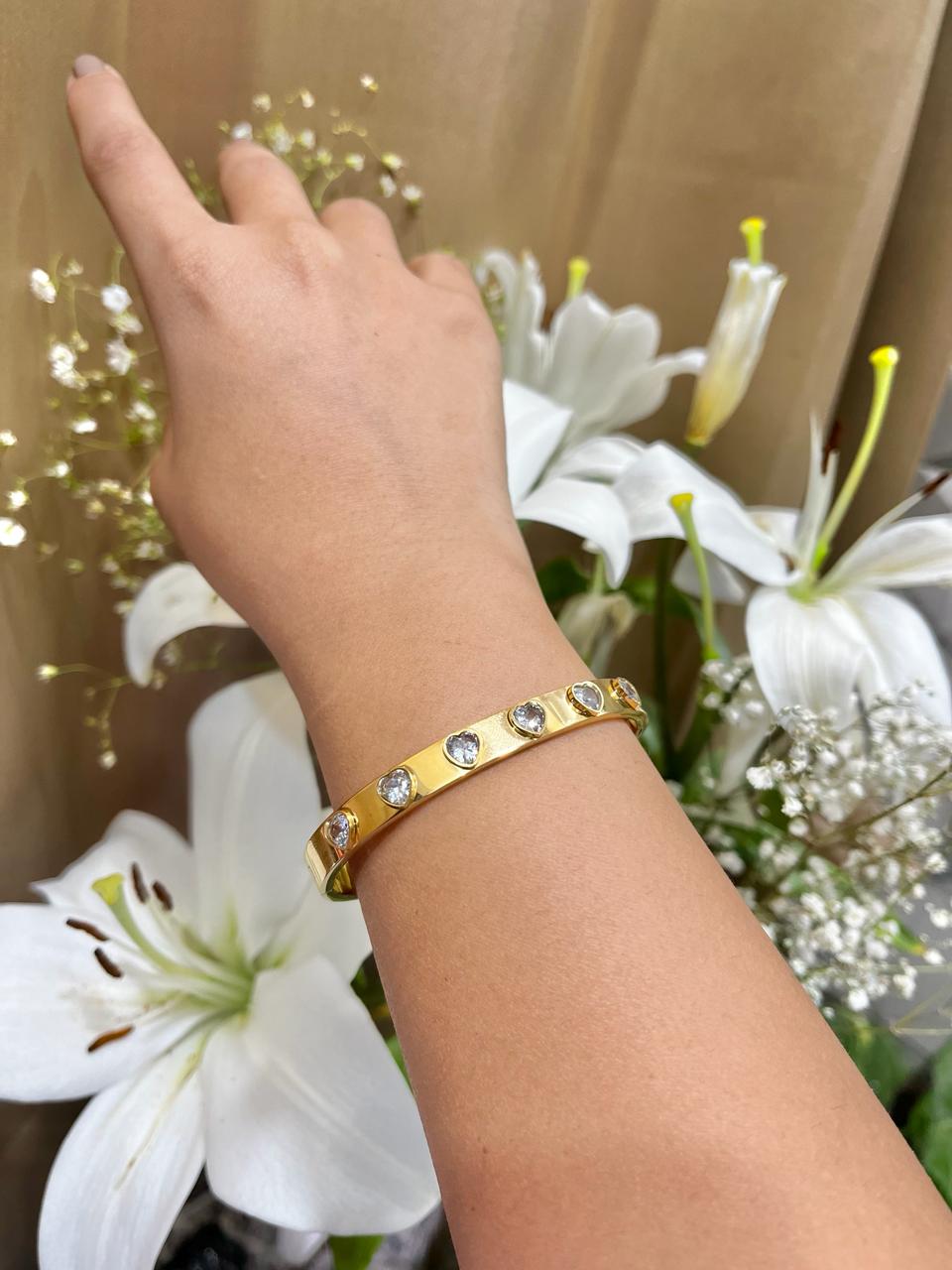 Heart Crystals Waterproof  Bracelet