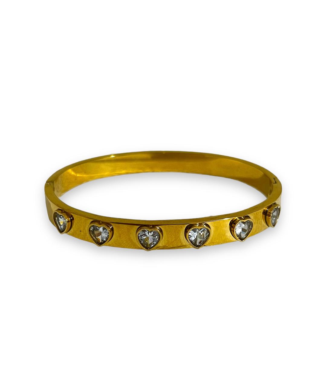 Heart Crystals Waterproof  Bracelet