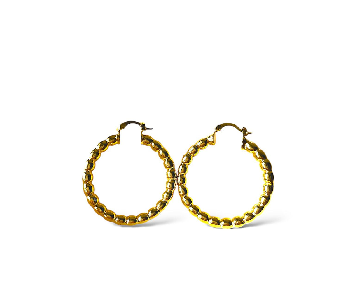 Gold Large Hoops Waterproof Earrings