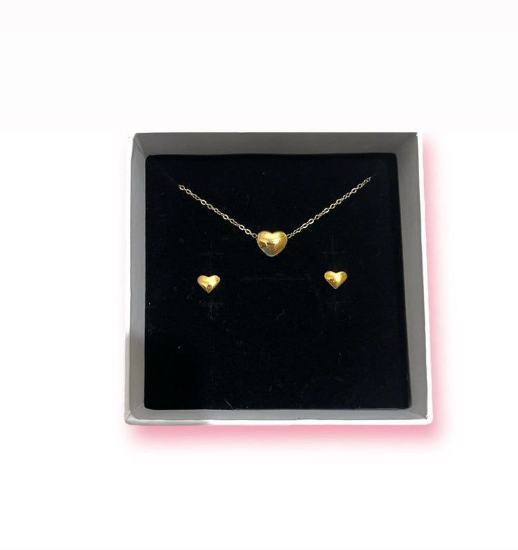Minimal Hearts  Jewelry Set