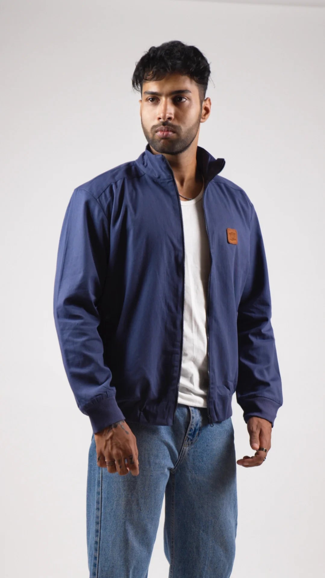 Men's Cotton Twill Jacket - Steel Blue