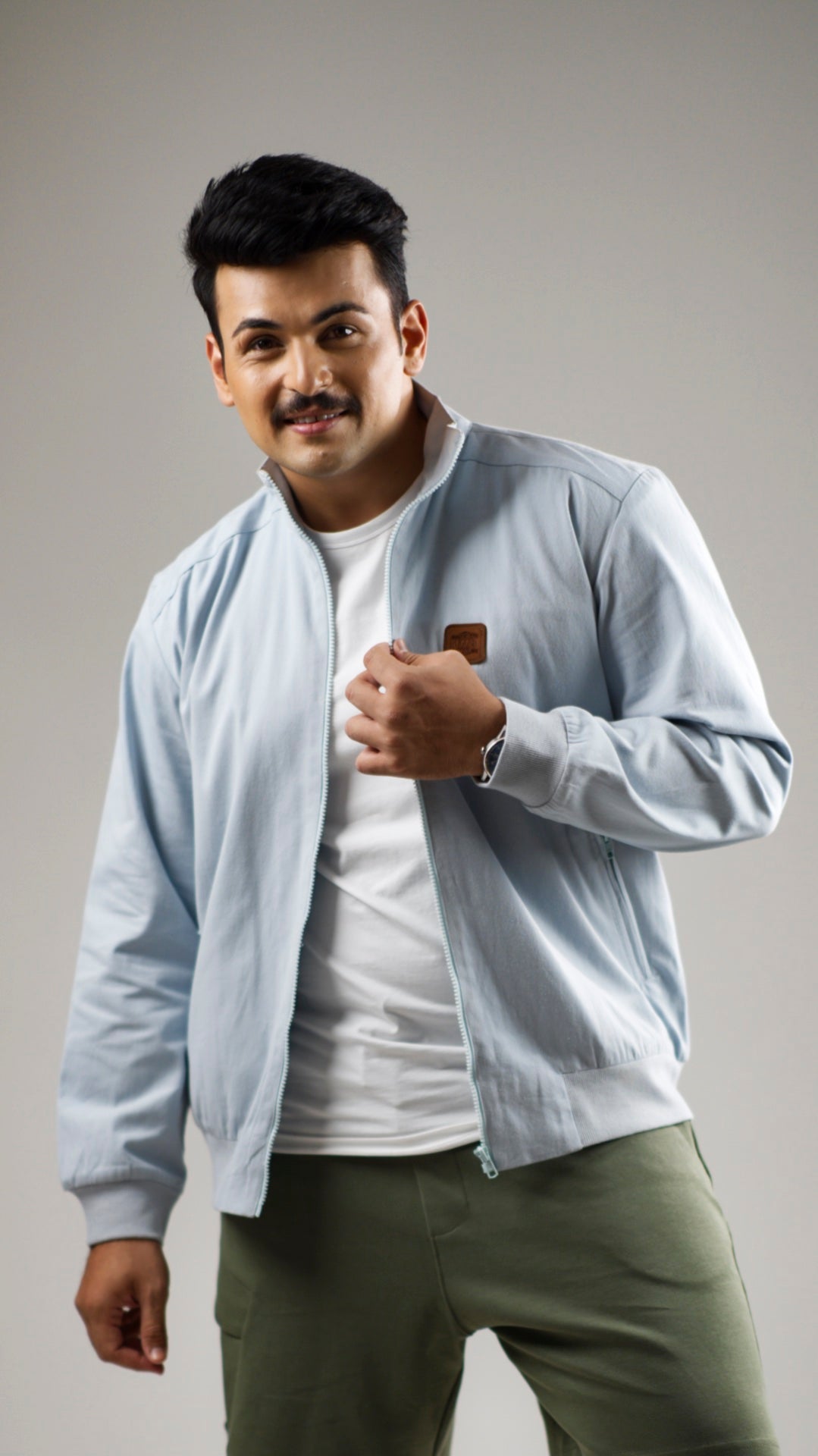Men's Cotton Twill Jacket - Azure Sky