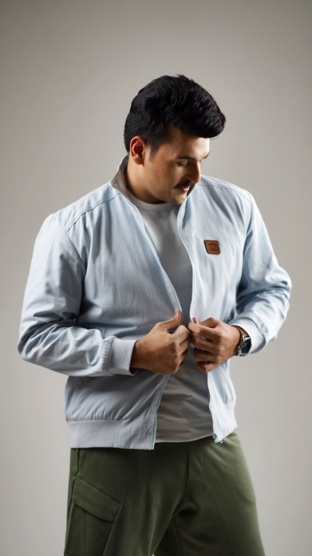 Men's Cotton Twill Jacket - Azure Sky