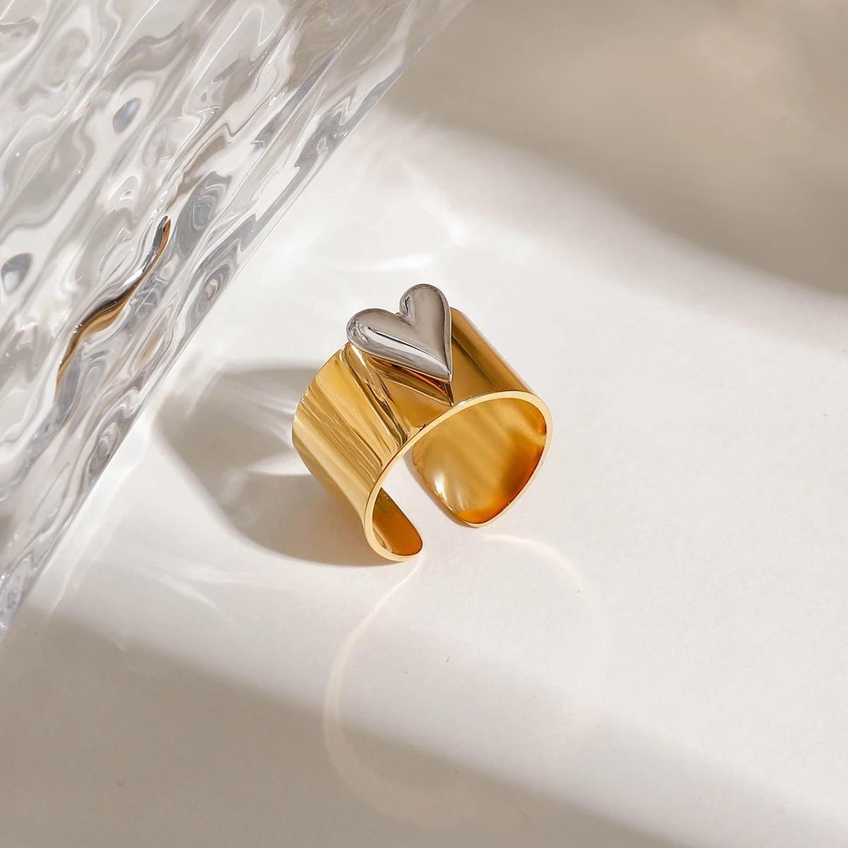 Heart Mixed Metal Waterproof Ring