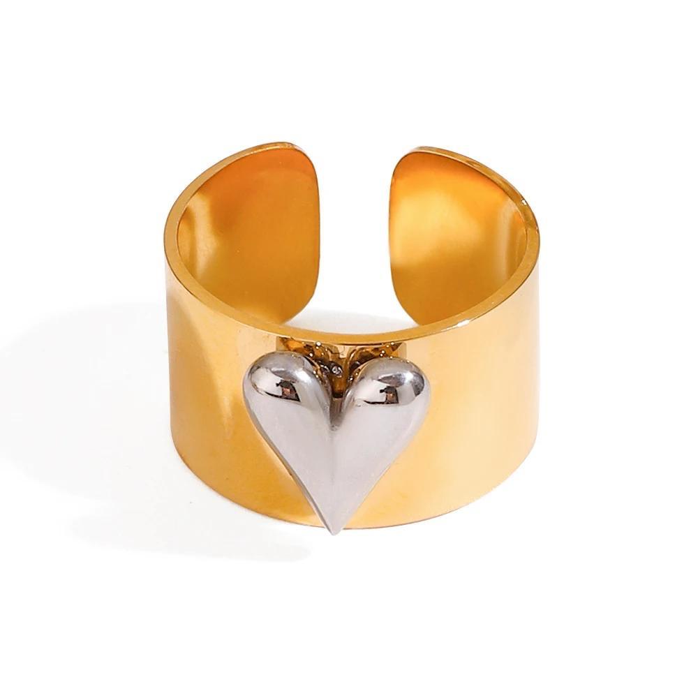 Heart Mixed Metal Waterproof Ring