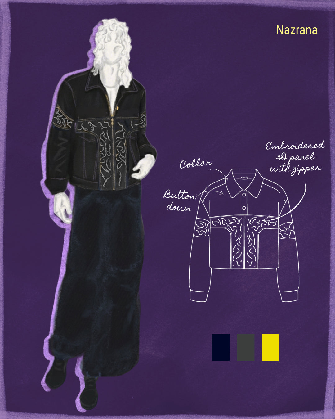 NAZRANA Panelled Jacket