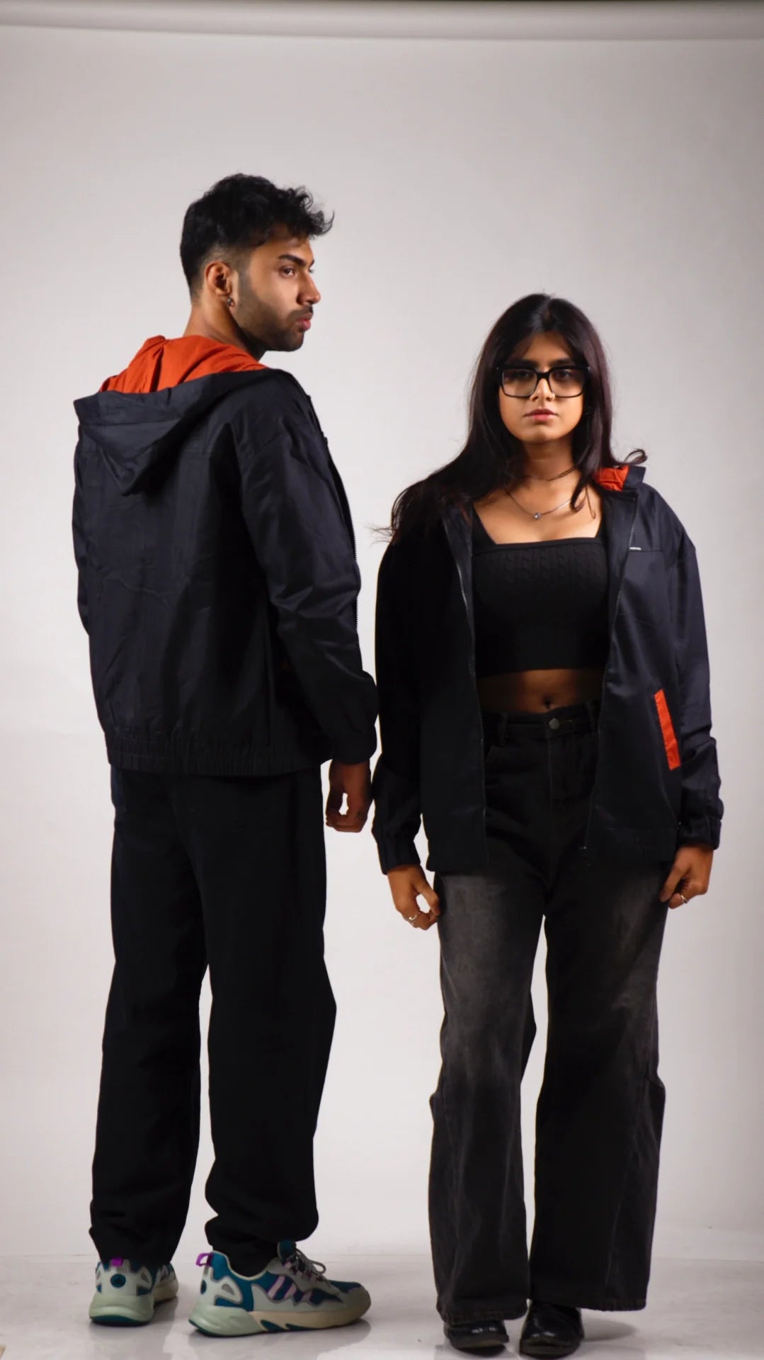 Unisex Cotton Hoodie - Rust on Black